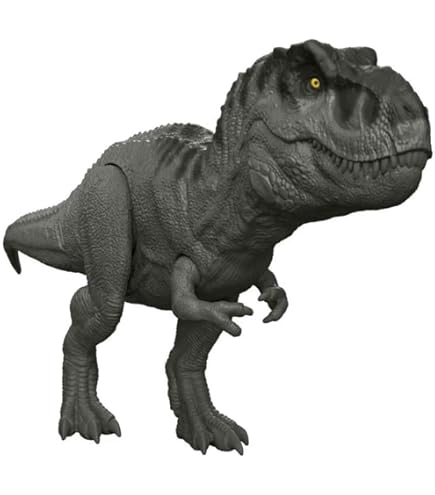 Jurassic World Dinossauro T-Rex Pisa e ataca figura de brinquedo